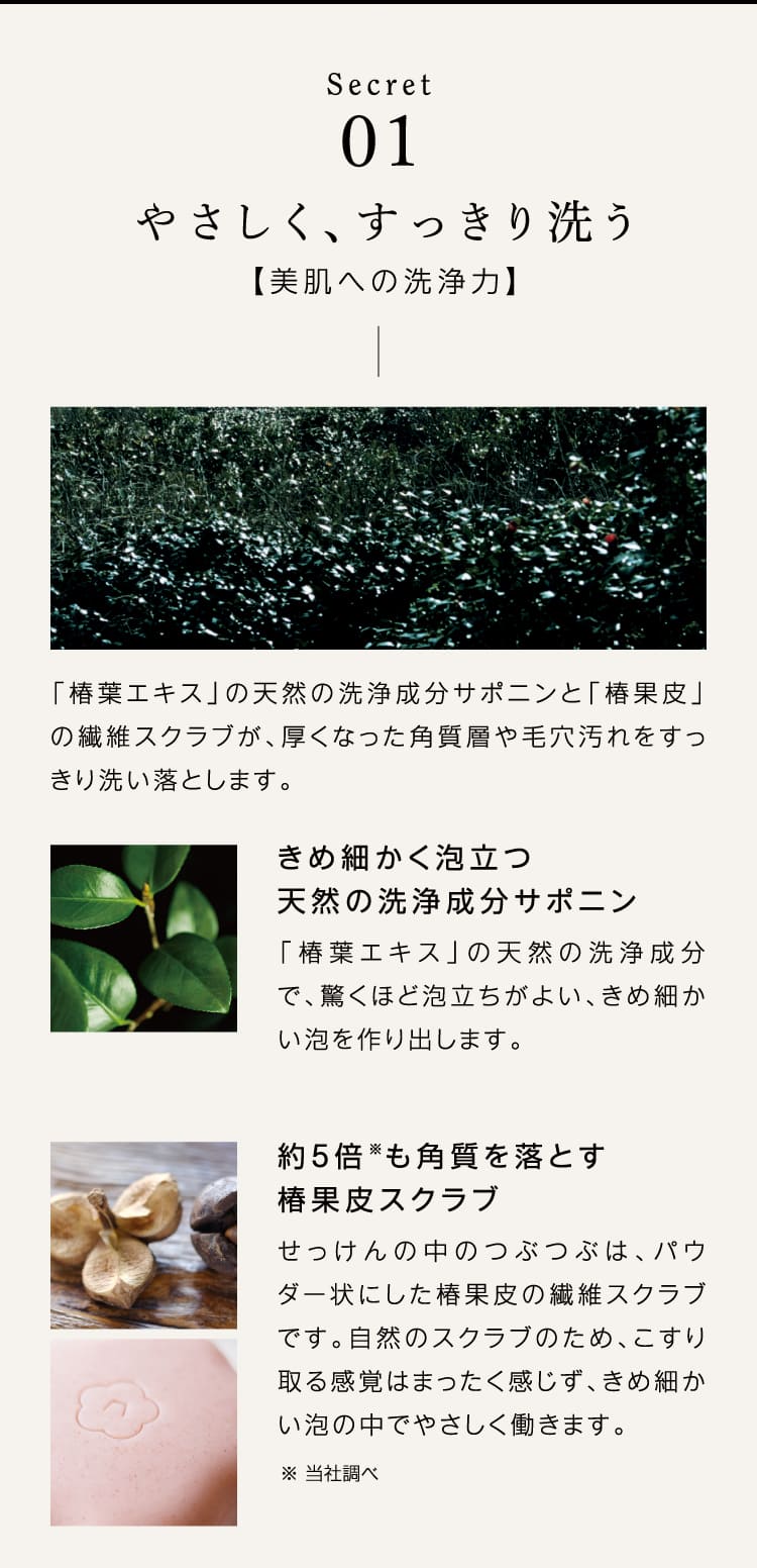 secret01. やさしく、すっきり洗う